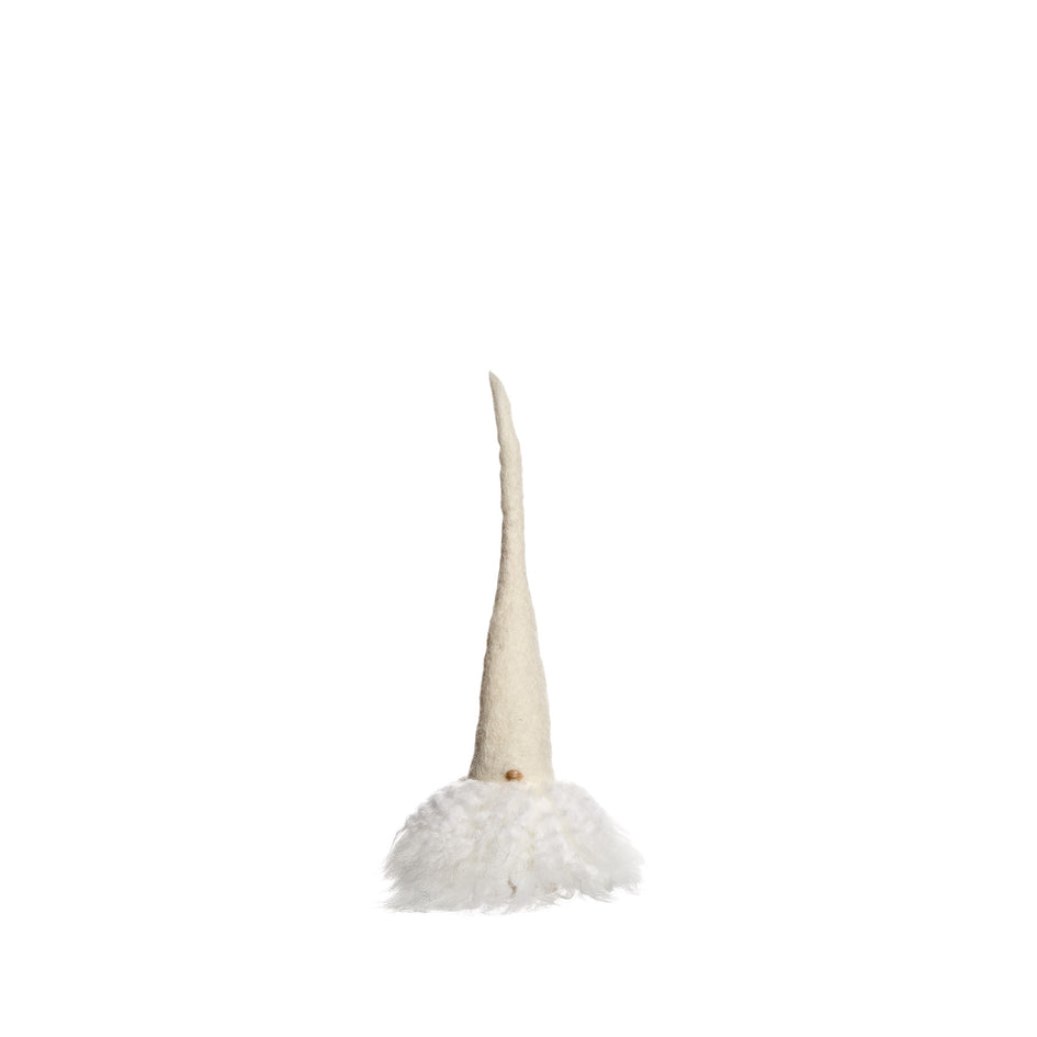 9" Gnome with Wood Base and White Cap Image 1
