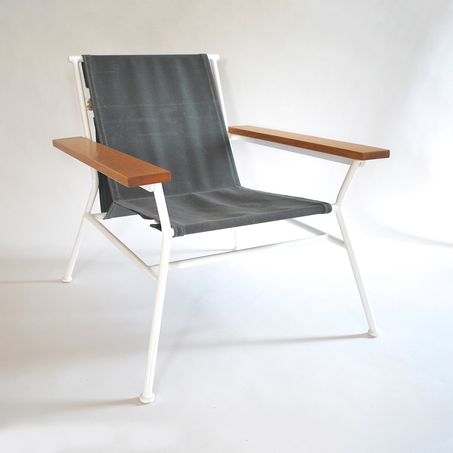 Canvas Lounge Chair in Gray White Zoom Image 1