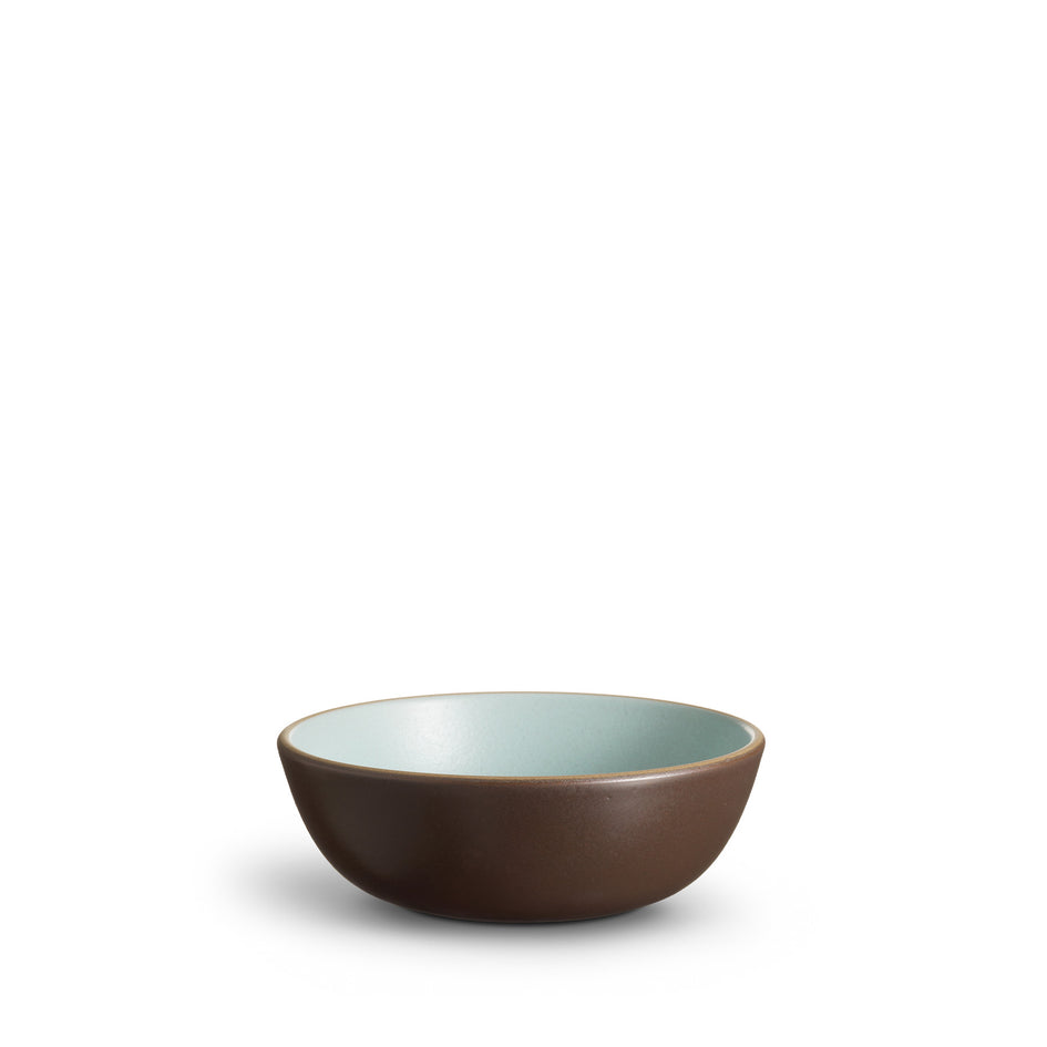 Cereal Bowl in Aqua Chocolate Brown Image 1