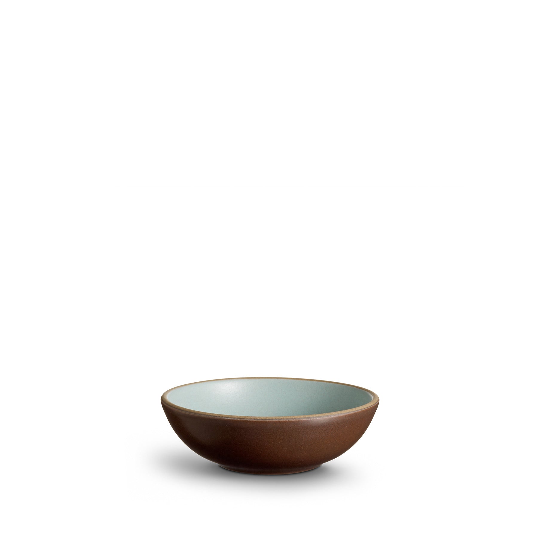 Dessert Bowl in Aqua Chocolate Brown Zoom Image 1
