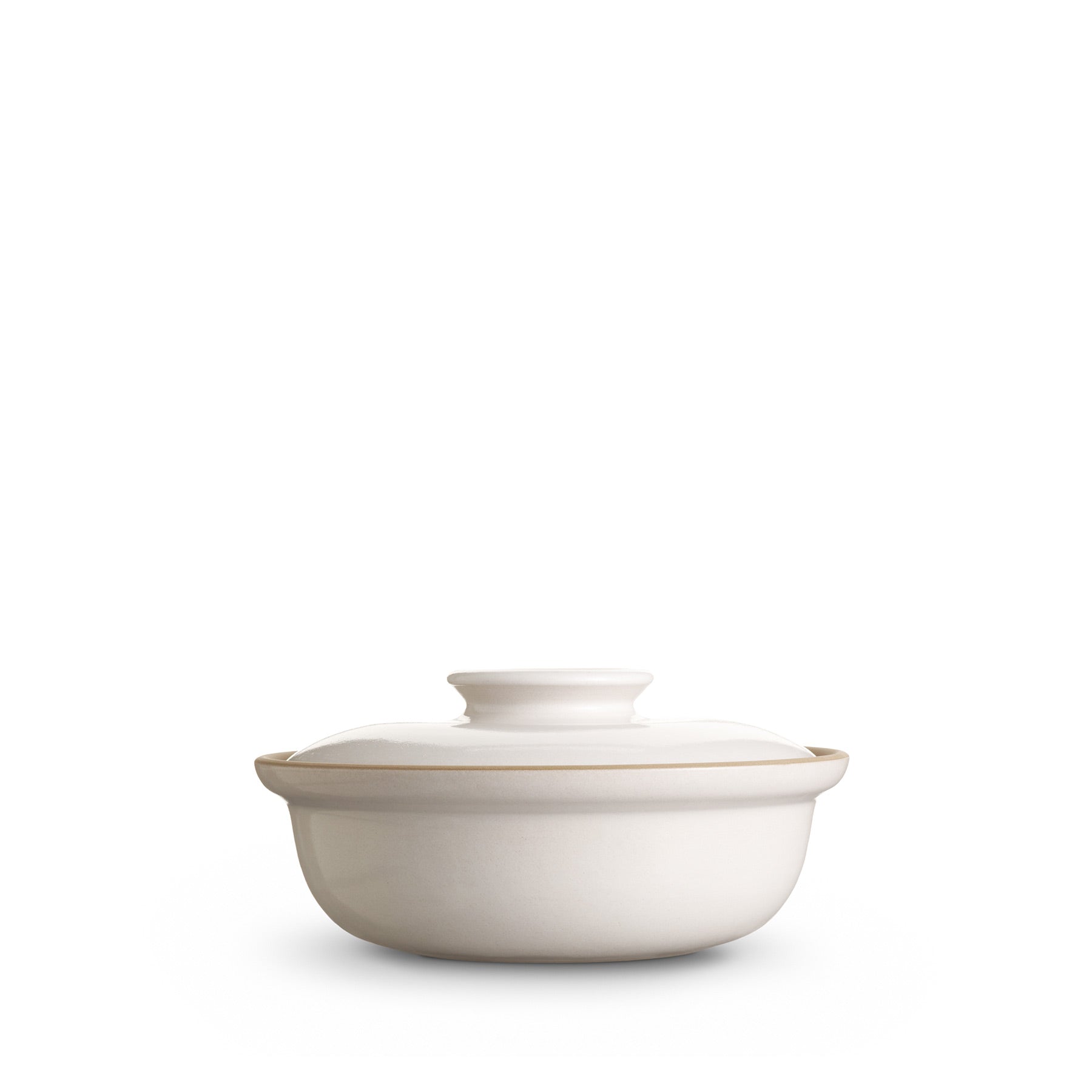 Medium Covered Serving Dish in Opaque White Zoom Image 1