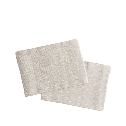 Linen Rutig Strandrag Placemats in White (Set of 2)